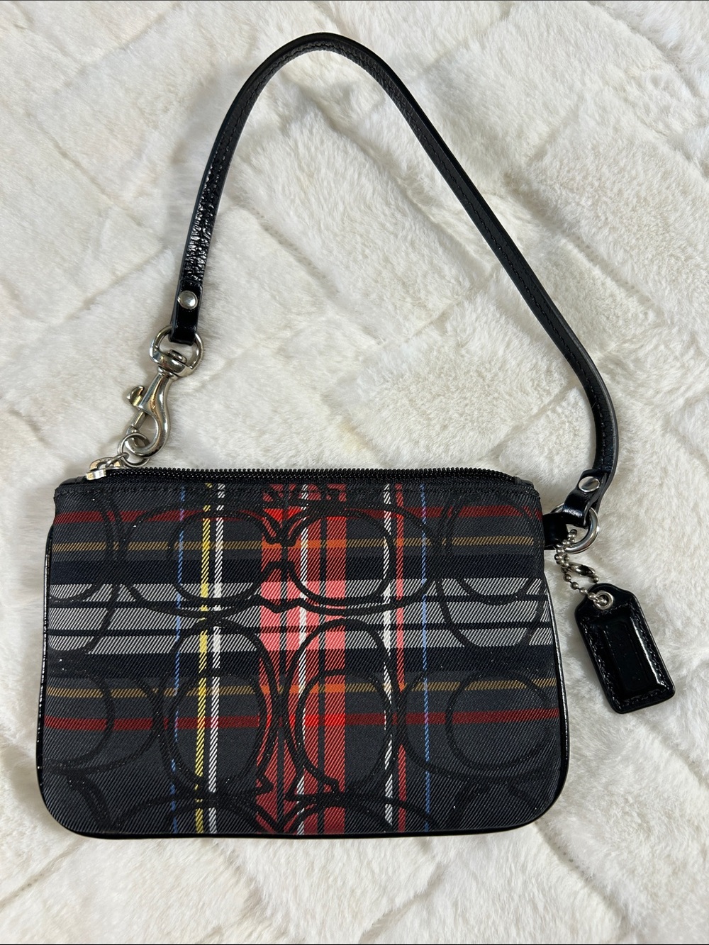 Coach Poppy Signature Tartan Plaid Wristlet - Excellent Condition!